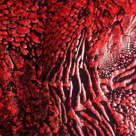 Red Animal Print Hologram Fabric 